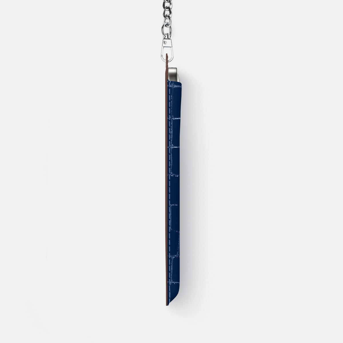 Crossbody Bag For iPhone 18 Pro Max In Shiny Alligator -4 | Mediterranean-Steel