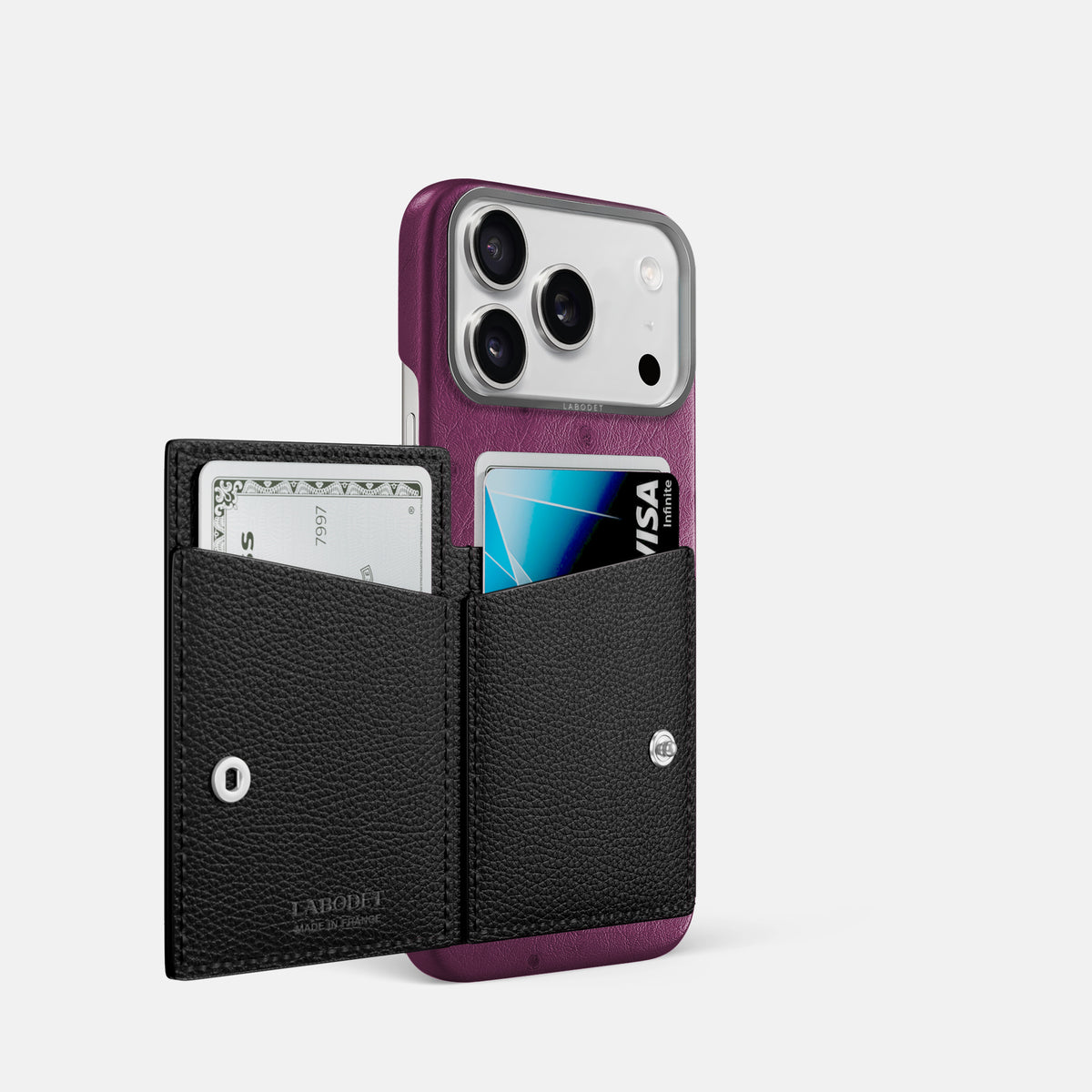 Bi-Fold Case For iPhone 17 Pro In Ostrich -2 | Purple-Steel