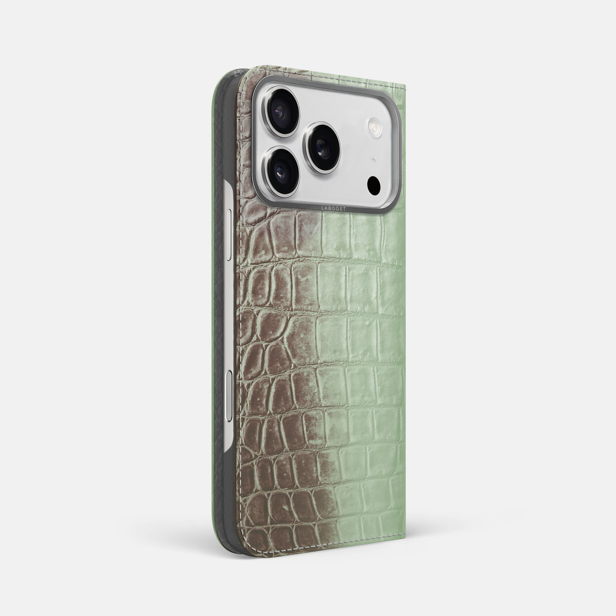 Folio Case For iPhone 17 Pro Max In Himalayan Crocodile -1 | Pistachio-Steel