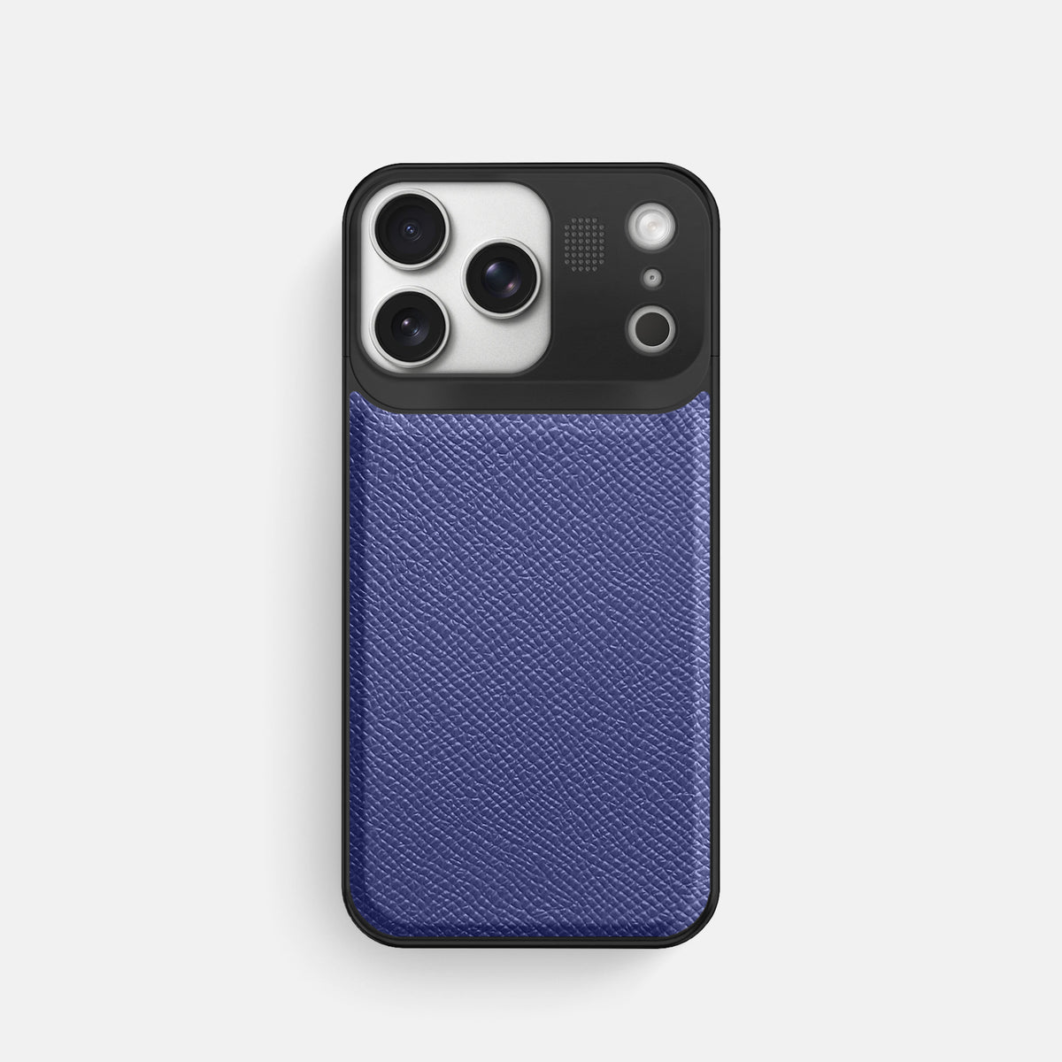 Metal Case For iPhone 17 Pro In Epsom-Style Calf -1 | Purple-Black