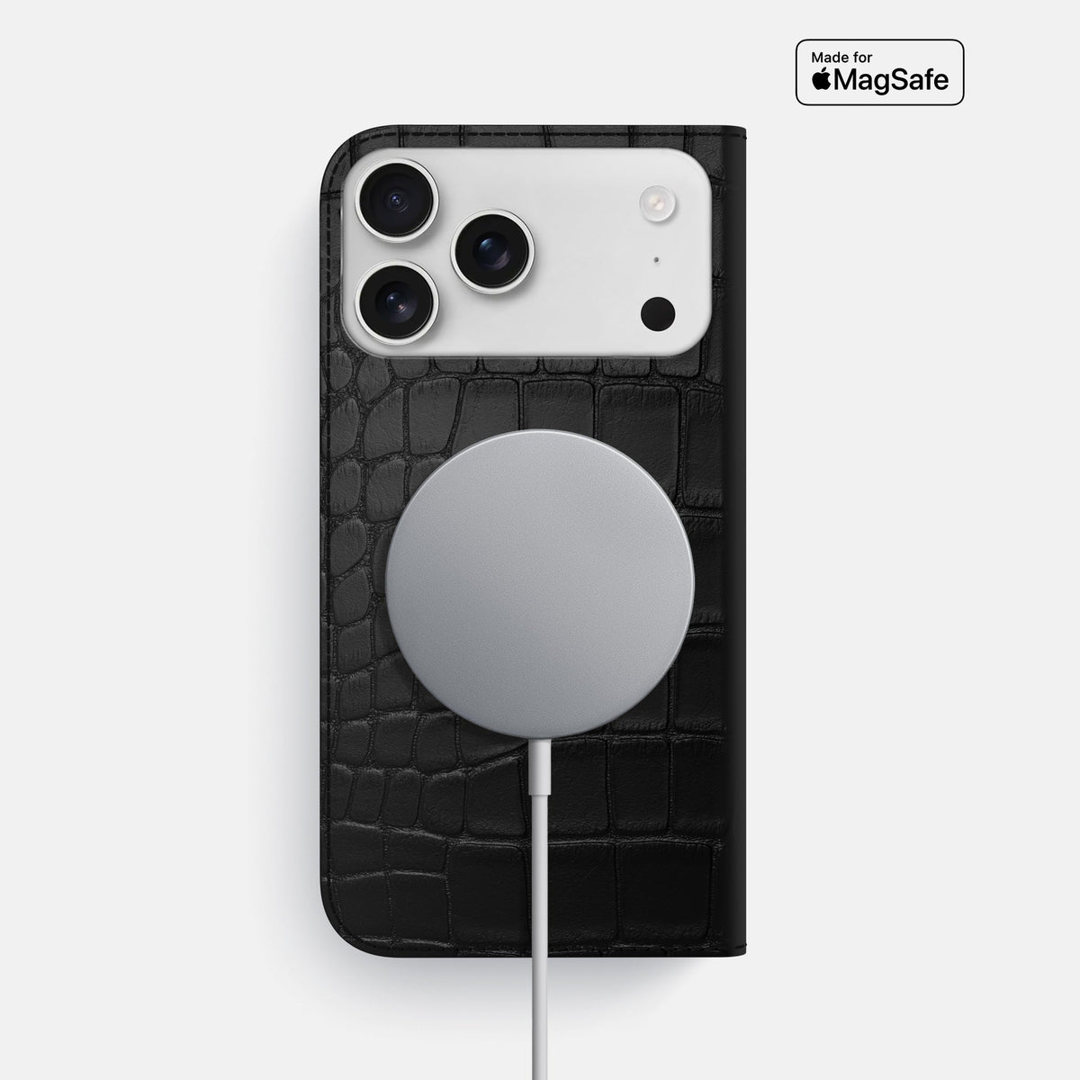 Folio Slim Case For iPhone 18 Pro Max In Alligator -3 | Black