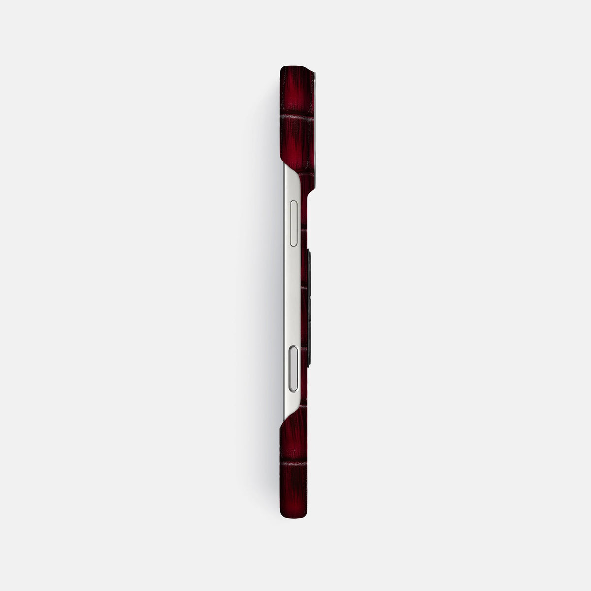 Classic Case With Carbon Skull For iPhone 18 Pro Max In Patina Alligator -3 | Havana-Burgundy-Steel