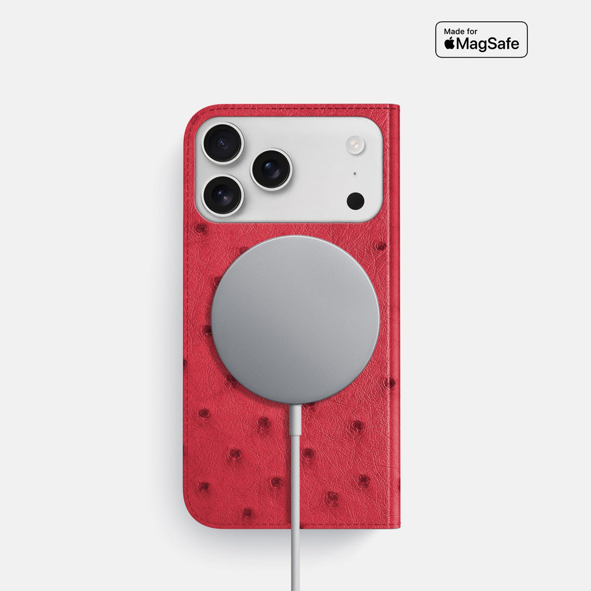 Folio Slim Case For iPhone 18 Pro In Ostrich -3 | Red