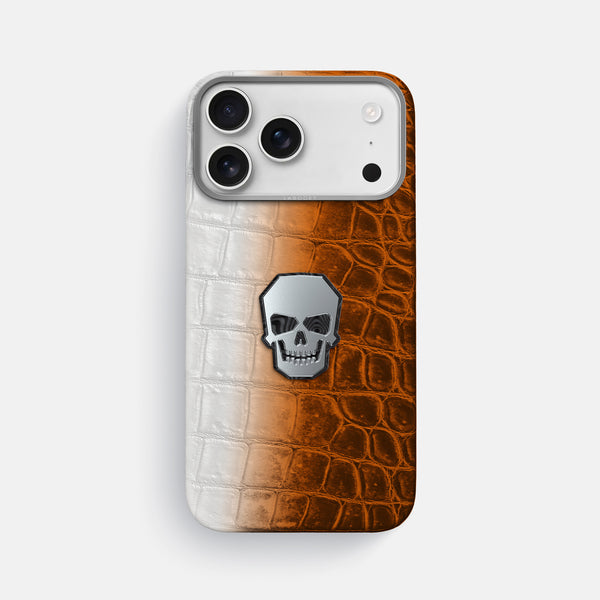 Classic Case With Titanium Skull For iPhone 17 Pro Max In Himalayan Crocodile