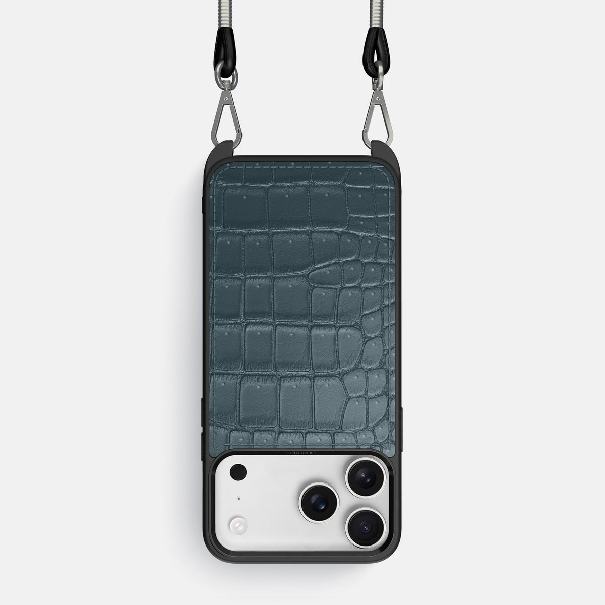 Crossbody Sport Case For iPhone 18 Pro In Porosus Crocodile -1 | Denim