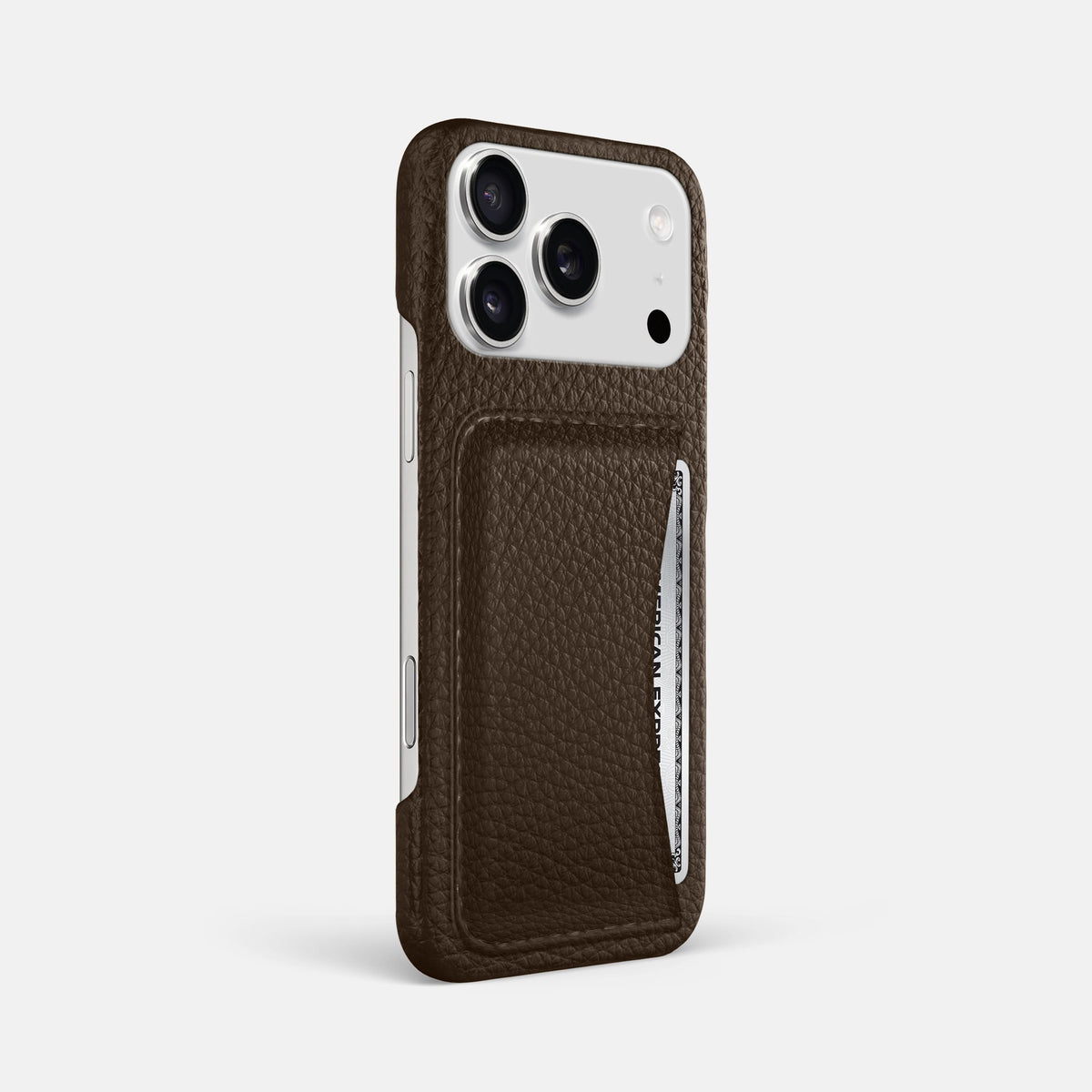 Slim Card Case For iPhone 18 Pro Max In Calf -2 | Dark-Brown