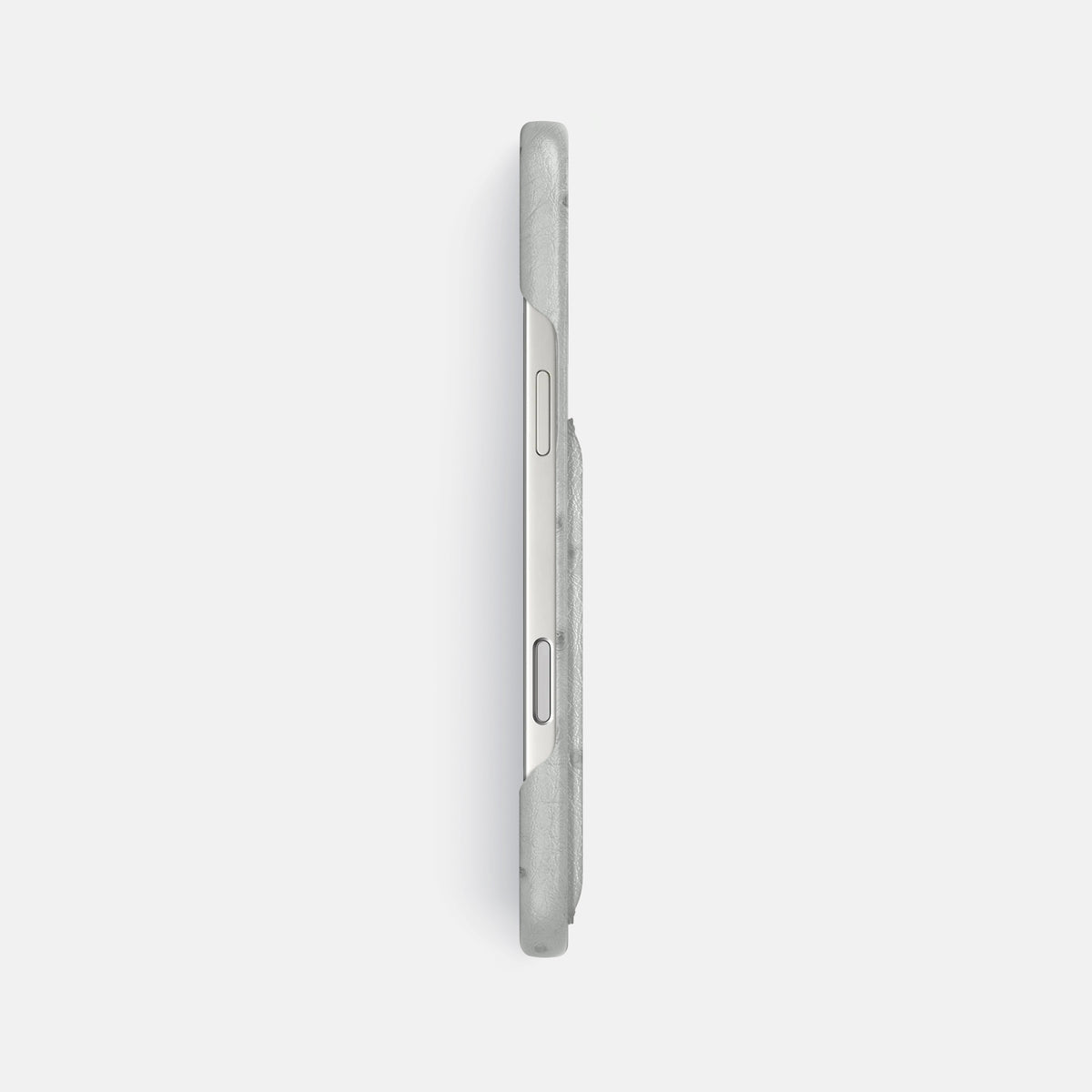 Slim Card Case For iPhone 17 Pro Max In Ostrich -3 | White