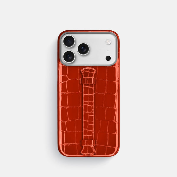 Center Handle For iPhone 17 Pro In Shiny Alligator