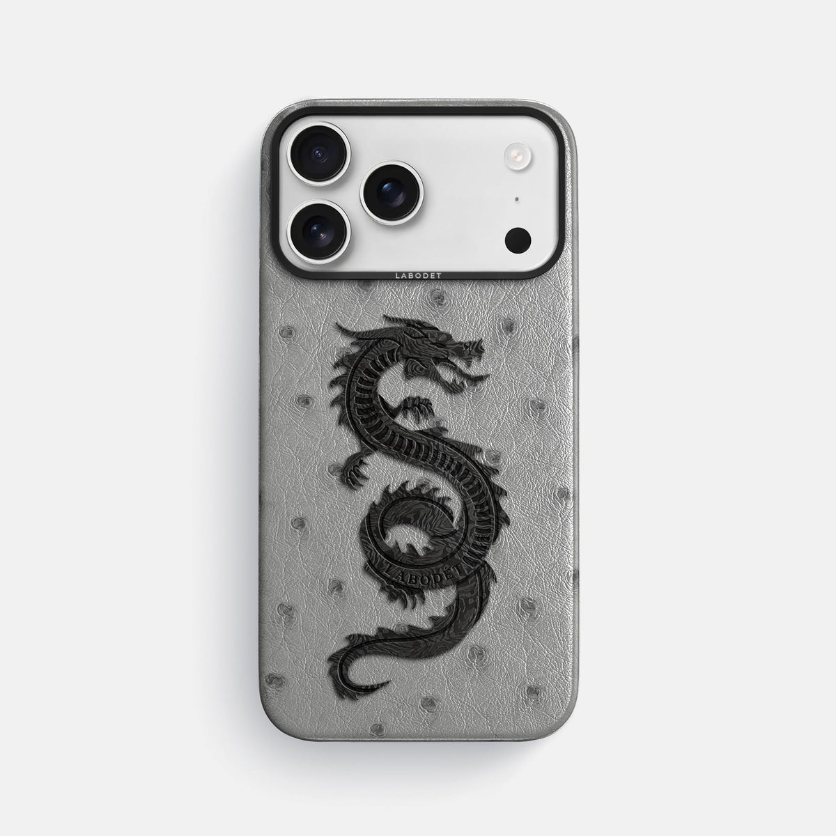 Classic Case With Carbon Dragon For iPhone 18 Pro Max In Ostrich -1 | Silver-Black