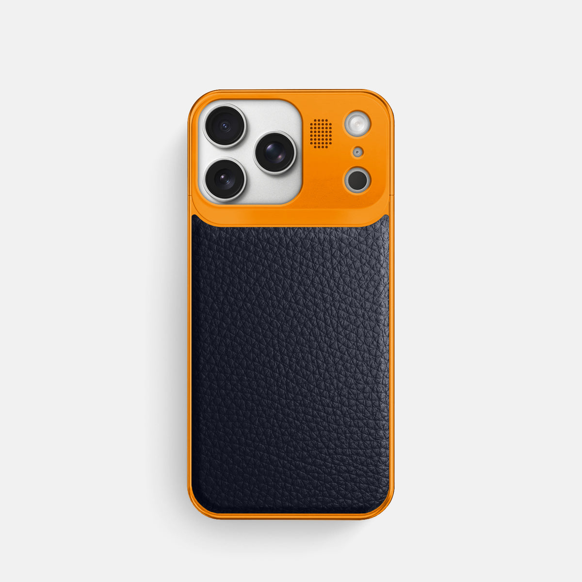 Metal Case For iPhone 17 Pro In Calf -1 | Marine-Orange