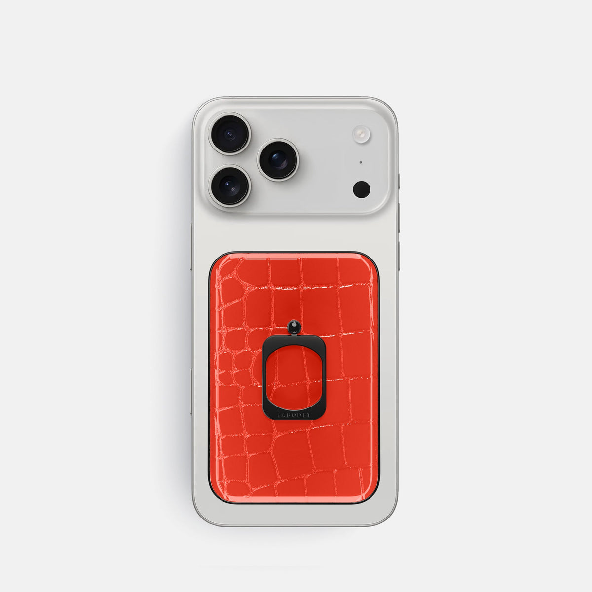 MagSafe Ring For iPhone 18 Pro In Shiny Alligator -2 | Coral-Orange-Black