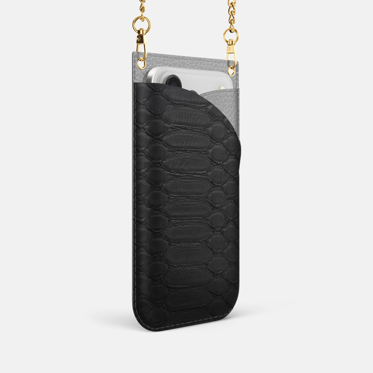 Crossbody Bag For iPhone 18 Pro In Python -2 | Black-Gold
