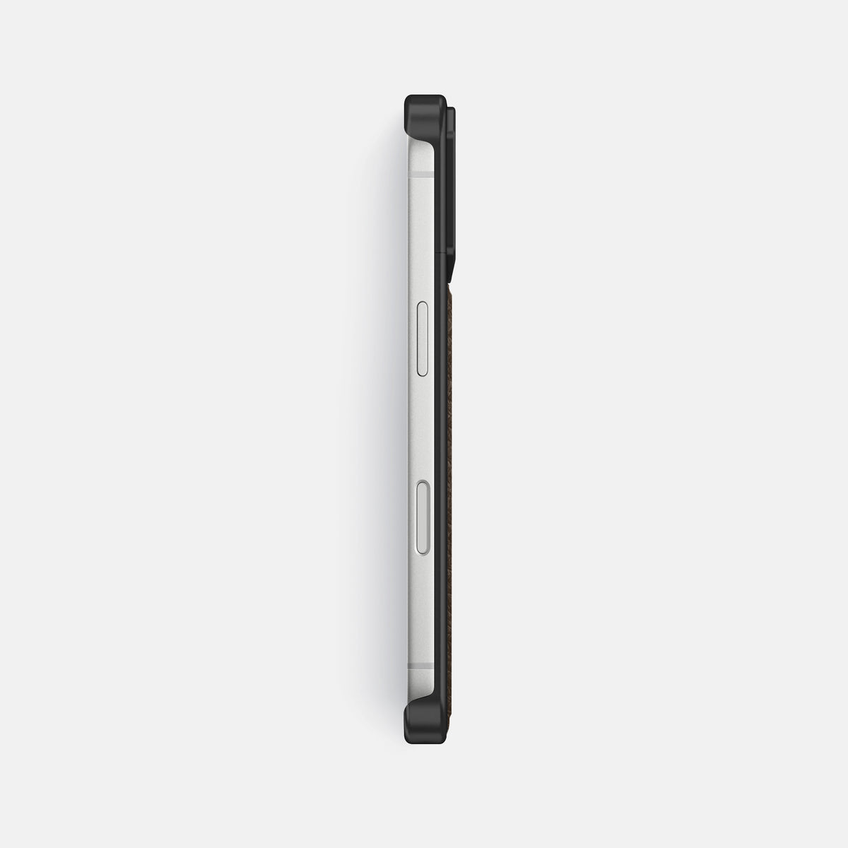 Metal Case For iPhone 17 Pro Max In Calf -3 | Dark-Brown-Black