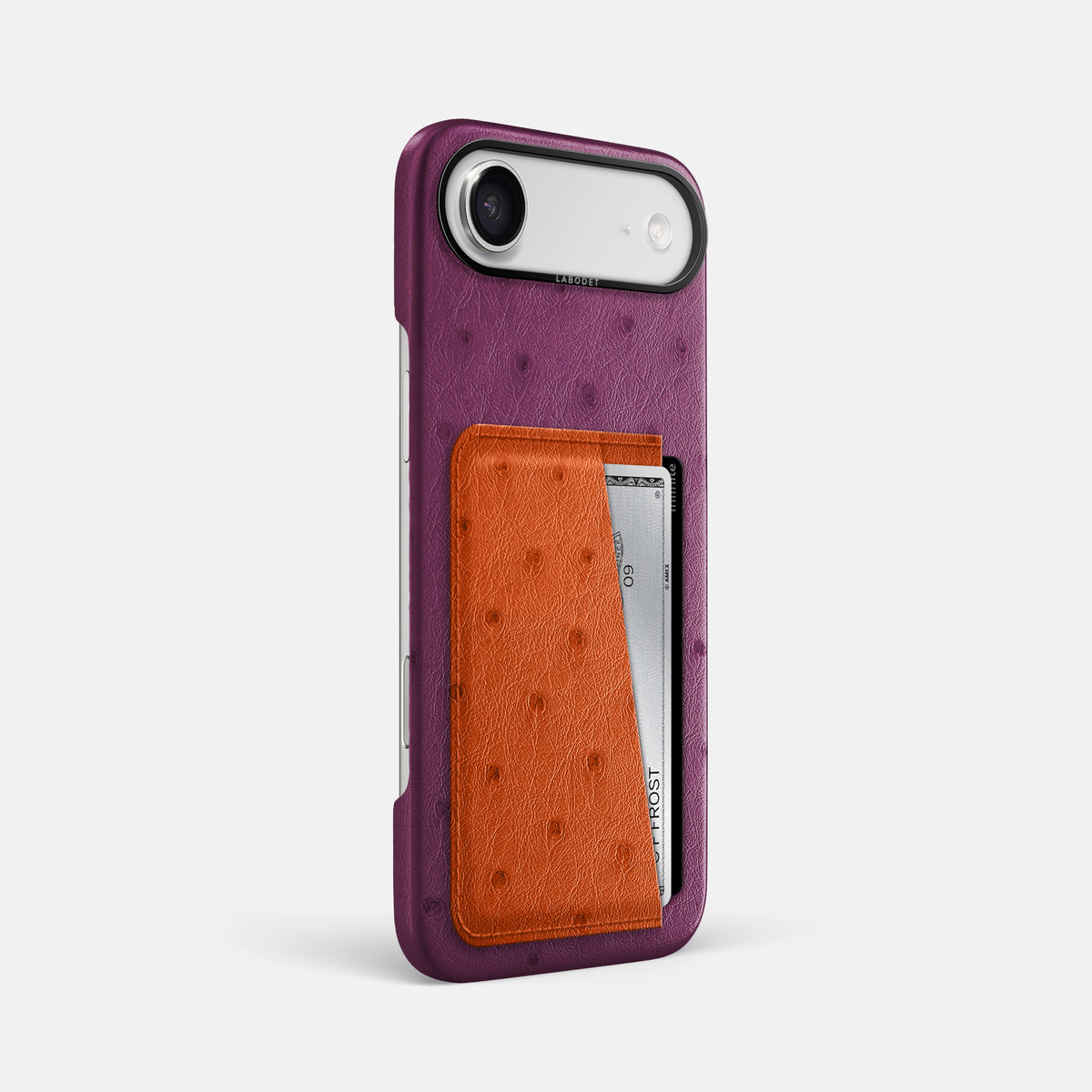 Double Card Case Coloré For iPhone 17 Air In Ostrich -2 | Purple-Black