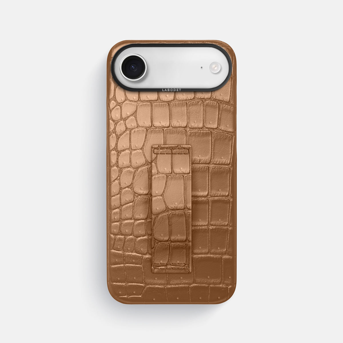 Finger Case For iPhone 17 Air In Porosus Crocodile -1 | Milk-Chocolate-Black
