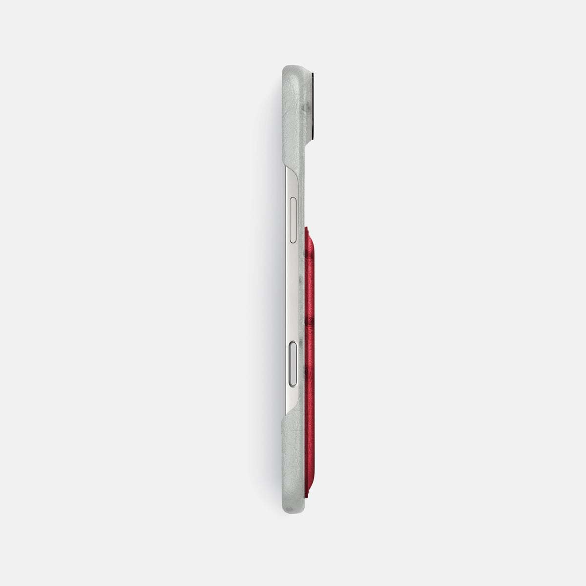 Double Card Case Coloré For iPhone 17 Air In Ostrich -3 | White-Black