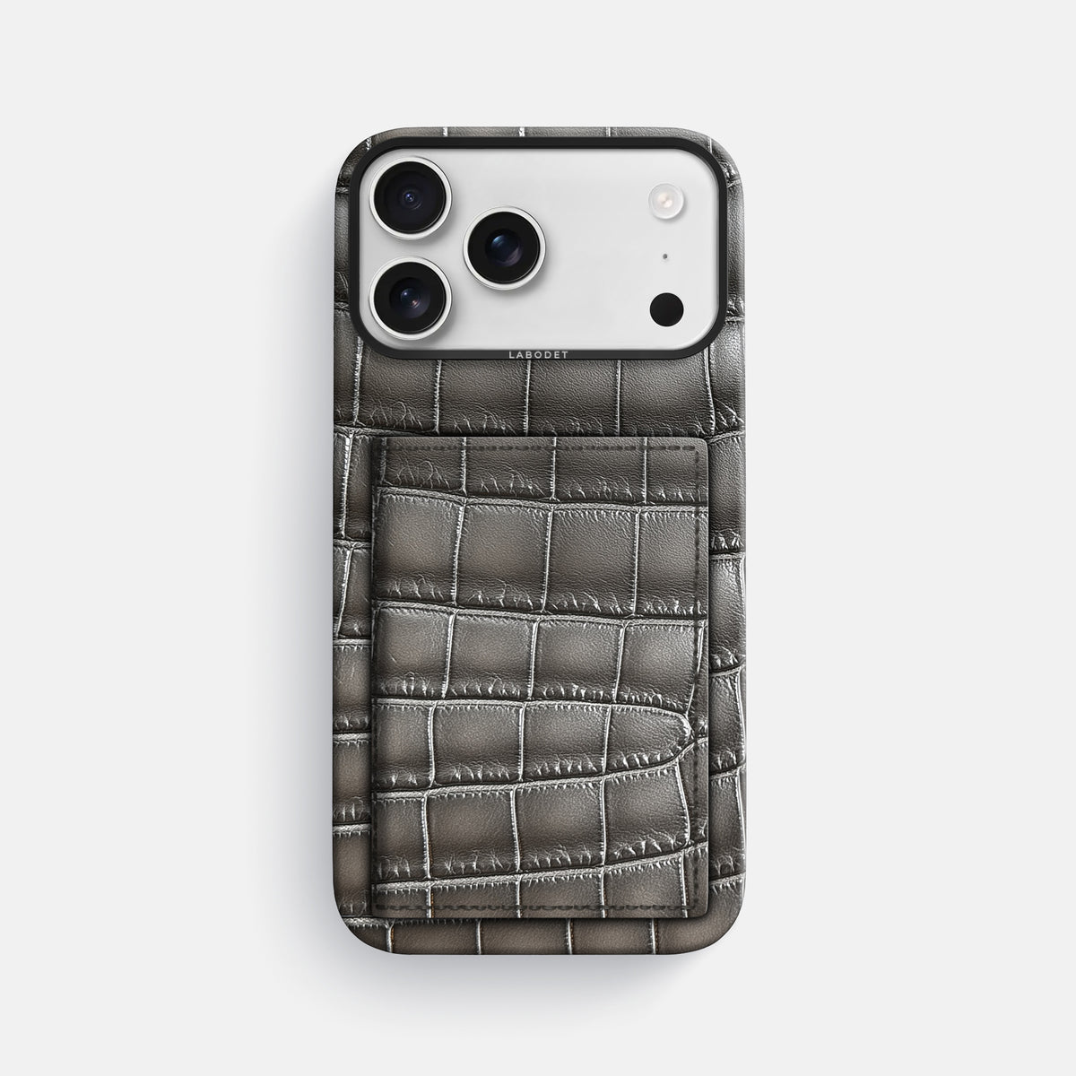 Bi-Fold Case For iPhone 17 Pro Max In Patina Alligator -1 | Grey-Black