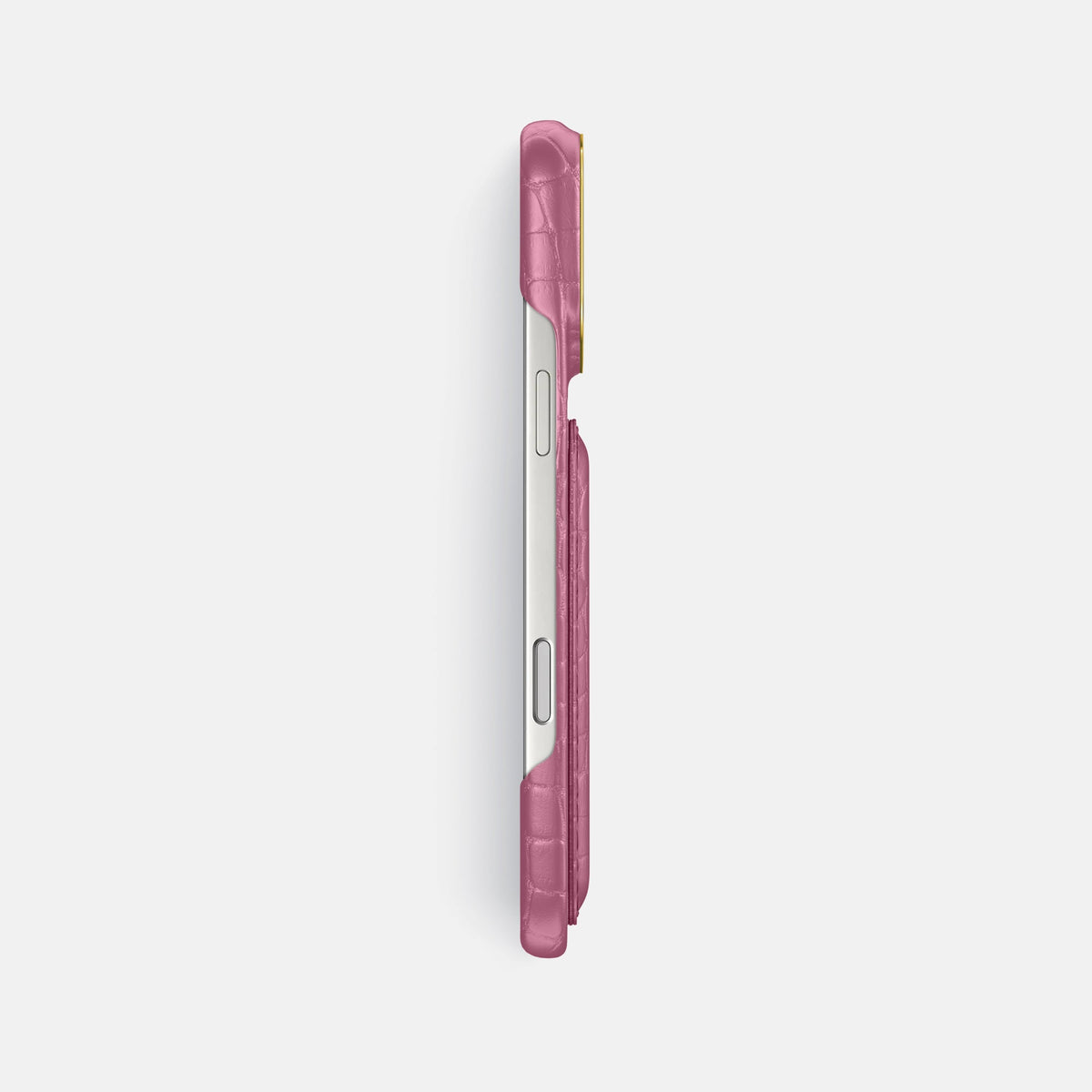 Double Card Case For iPhone 18 Pro Max In Alligator -3 | Pink-Lagoon-Gold