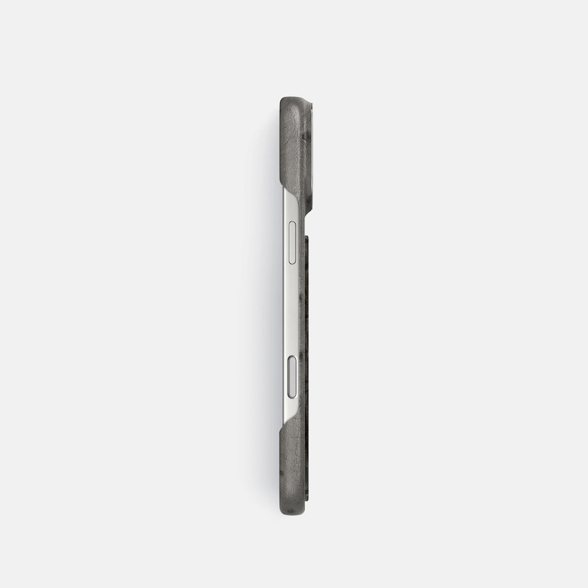 Classic Case With Carbon Dragon For iPhone 18 Pro In Ostrich -3 | Grey-Steel
