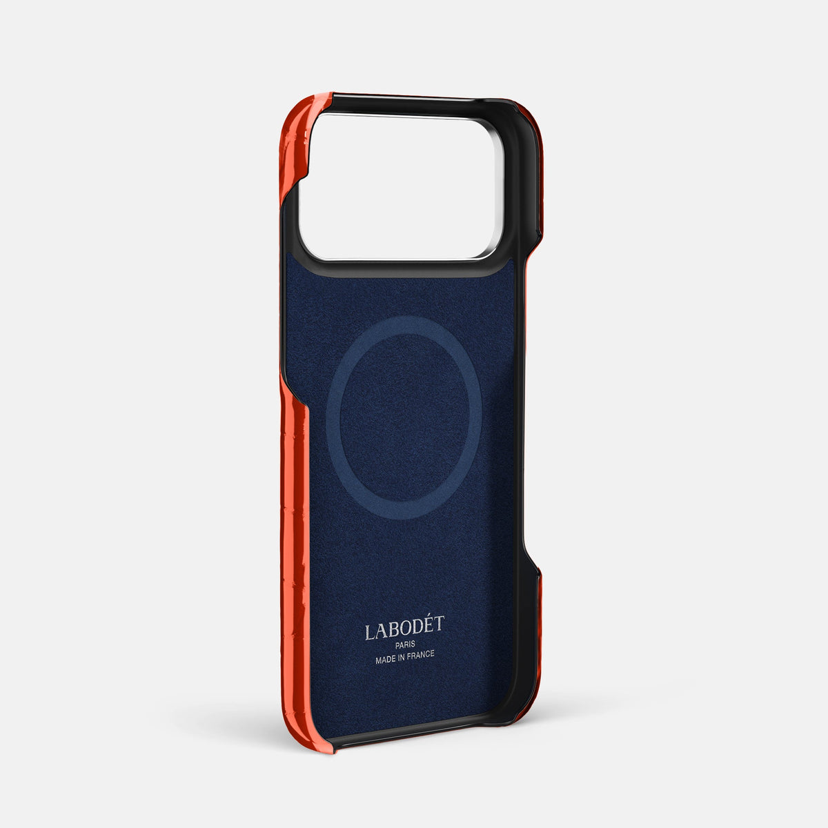 Classic Case With Carbon Dragon For iPhone 18 Pro Max In Shiny Alligator -4 | Orange-Steel