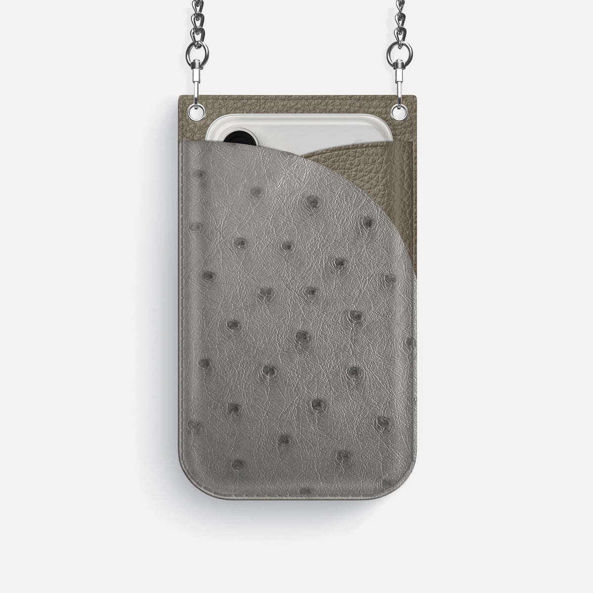 Crossbody Bag For iPhone 18 Pro In Ostrich -1 | Grey-Steel