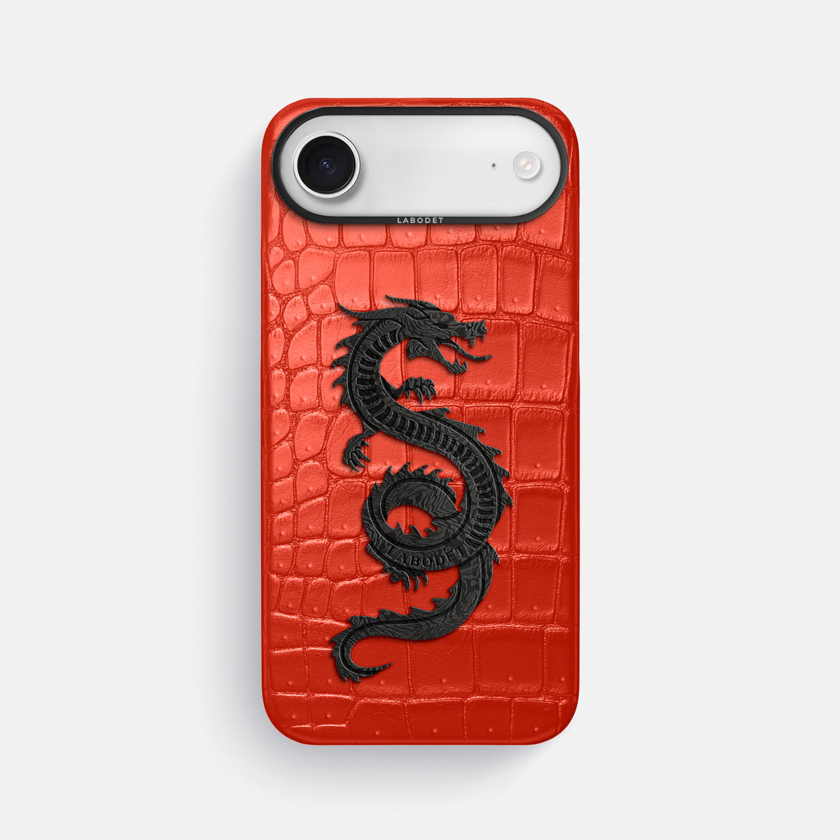 Classic Case With Carbon Dragon For iPhone 17 Air In Porosus Crocodile -1 | Rust-Black