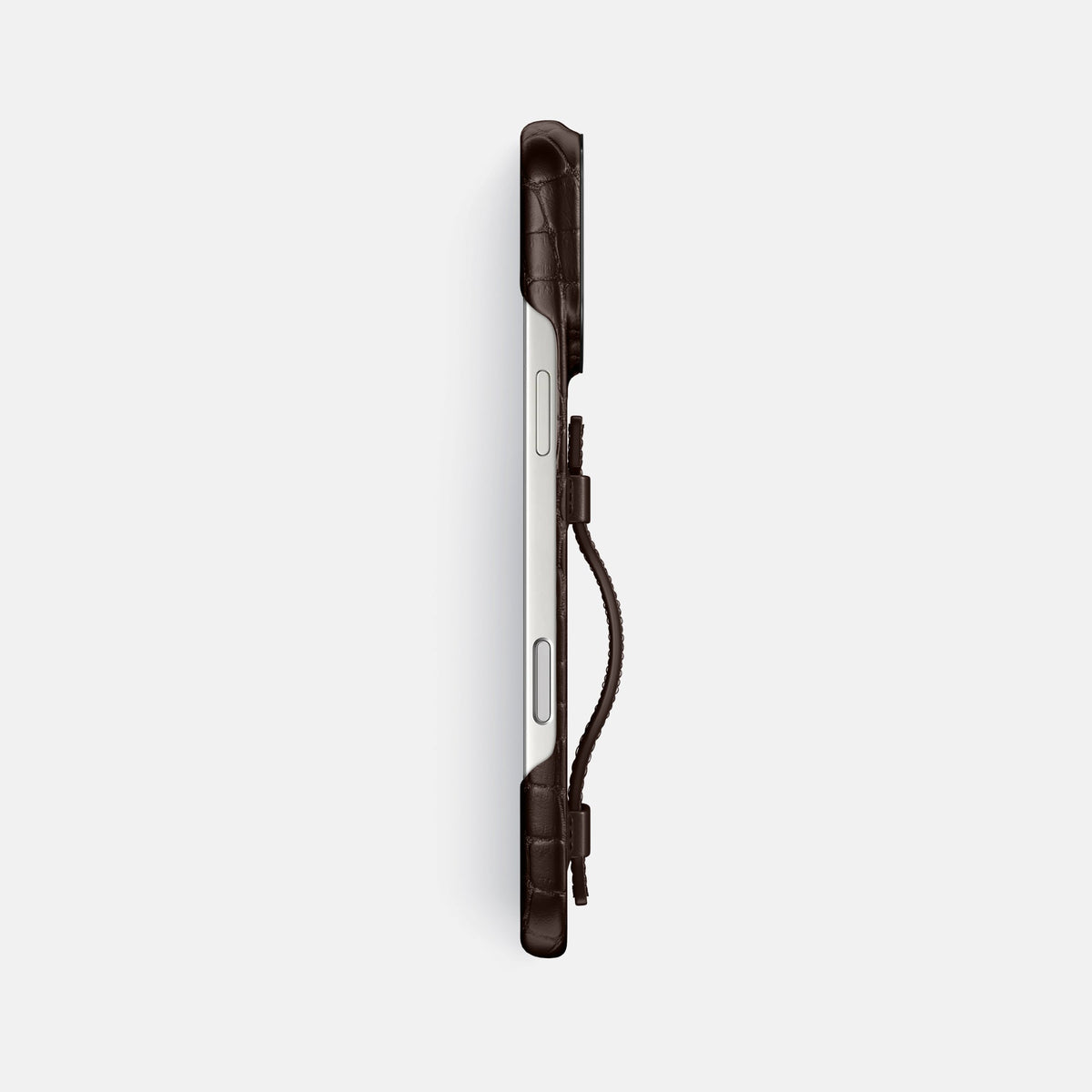 Handle Case For iPhone 18 Pro Max In Alligator -3 | Dark-Brown-Black