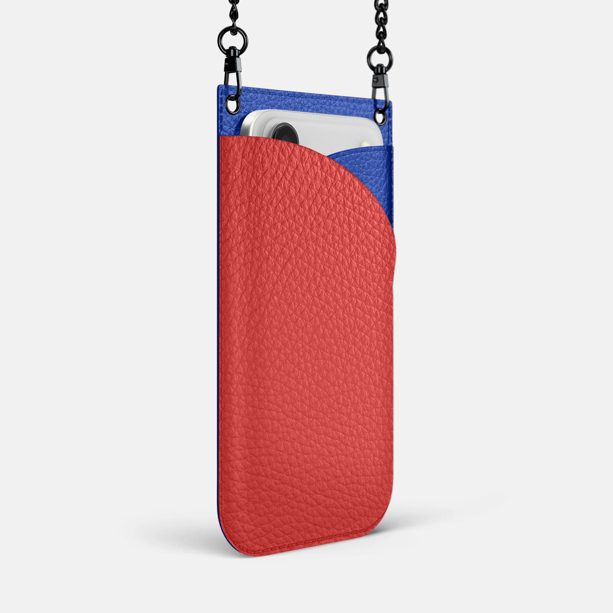 Crossbody Bag For iPhone 18 Pro Max In Calf -2 | Red-Black