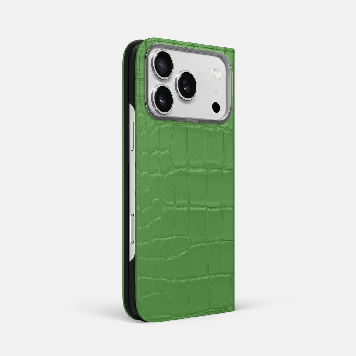 Folio Case For iPhone 17 Pro Max In Alligator -1 | Apple-Green-Steel