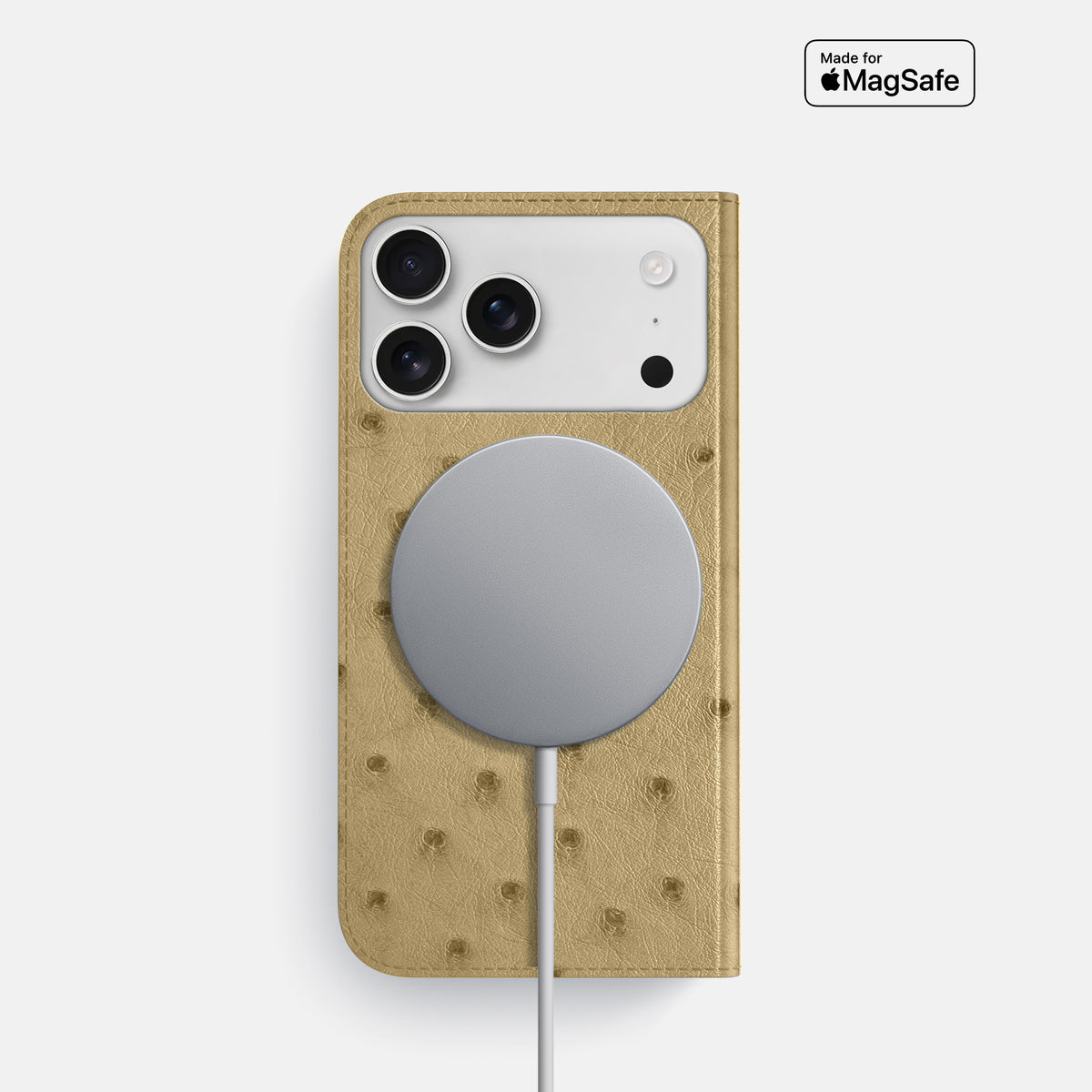 Folio Slim Case For iPhone 17 Pro In Ostrich -3 | Desert-Sand