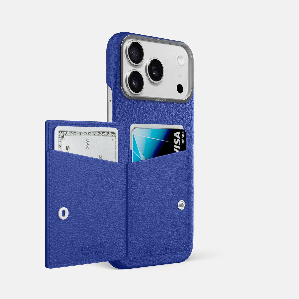 Bi-Fold Case For iPhone 18 Pro Max In Calf -2 | Royal-Blue-Steel