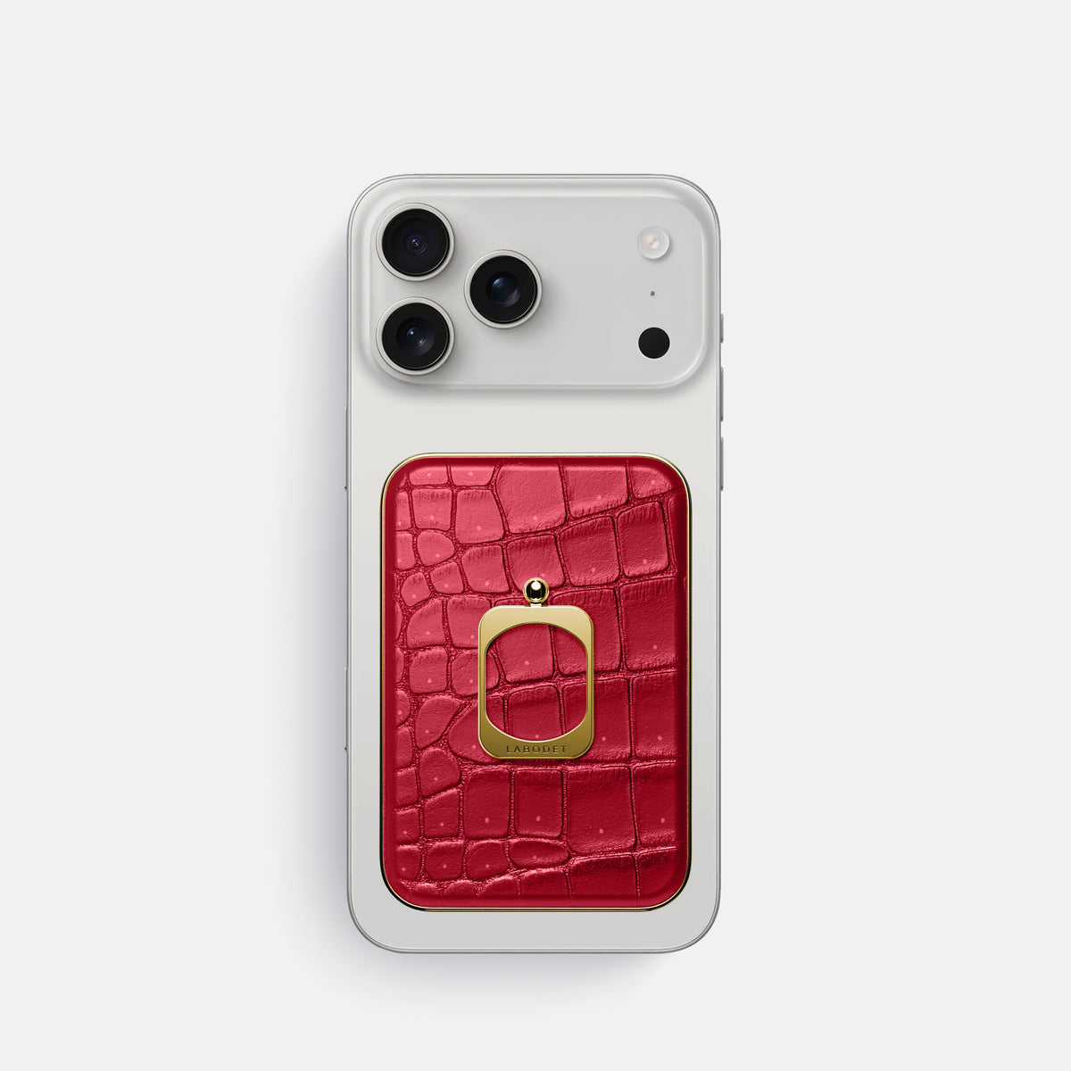 MagSafe Ring For iPhone 17 Pro In Porosus Crocodile -2 | Burgundy-Gold