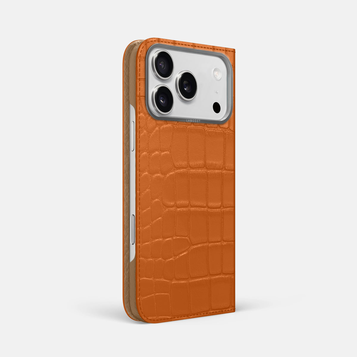 Folio Case For iPhone 17 Pro Max In Alligator -1 | Orange-Steel