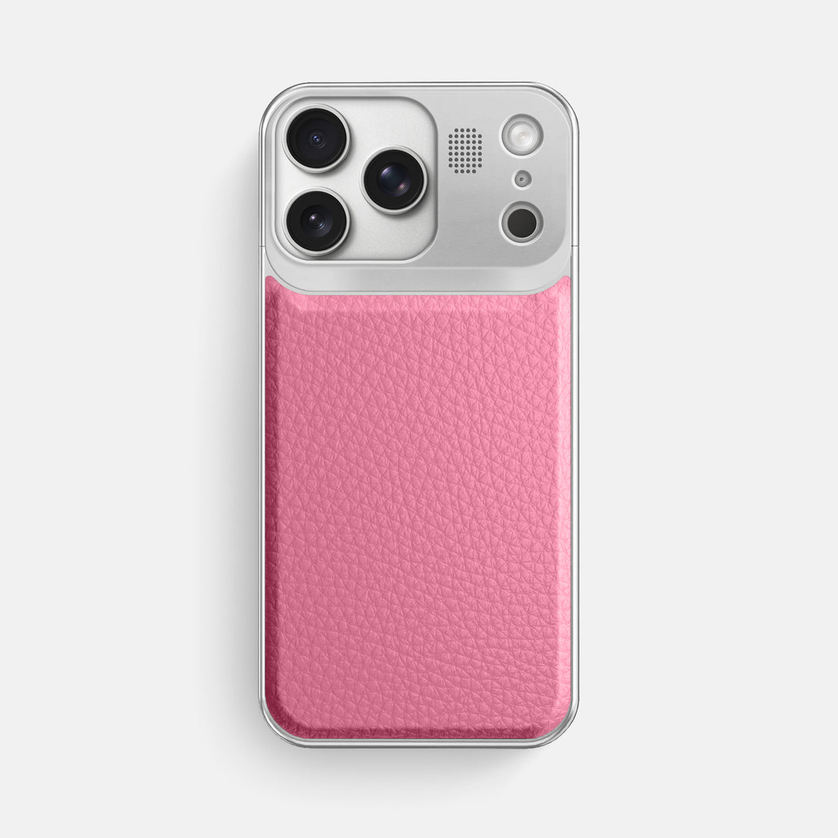 Metal Case For iPhone 17 Pro Max In Calf -1 | Pink-Steel