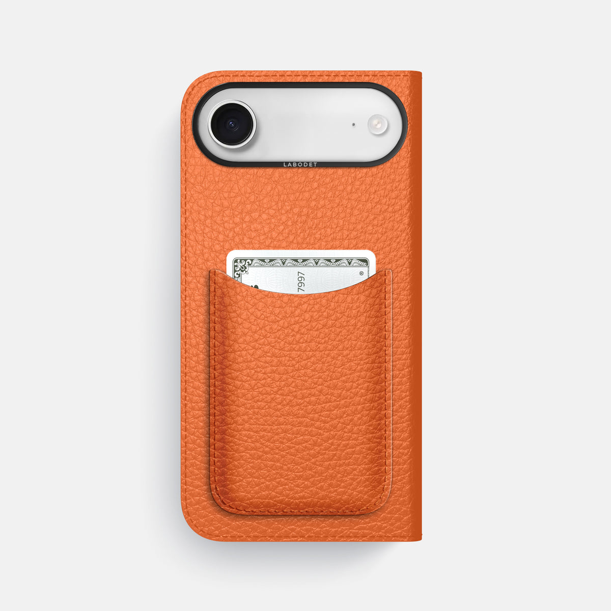Folio Case with Card For iPhone 17 Air In Calf -3 | Orange-Black