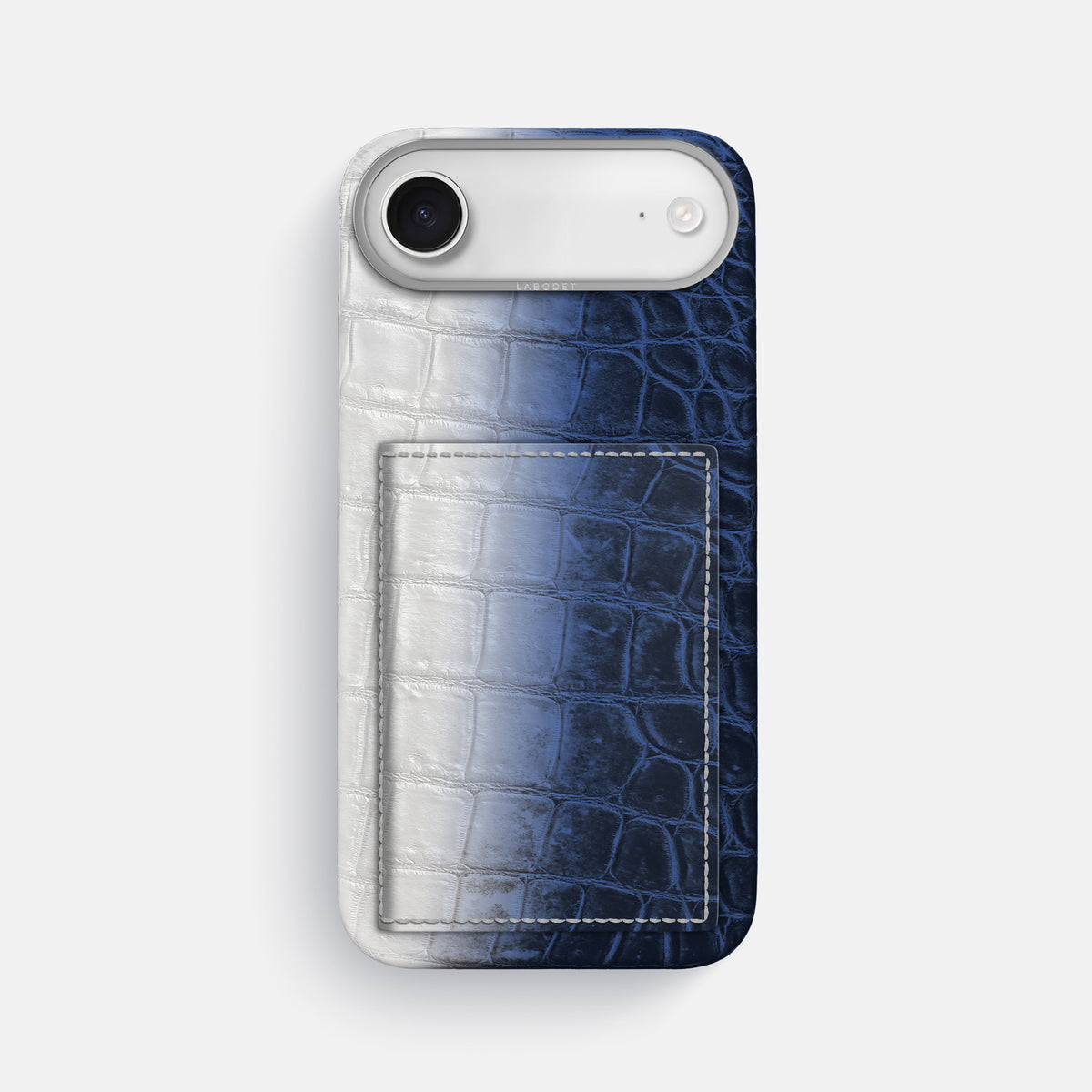 Bi-Fold Case For iPhone 17 Air In Himalayan Crocodile -1 | Navy-Blue-Steel