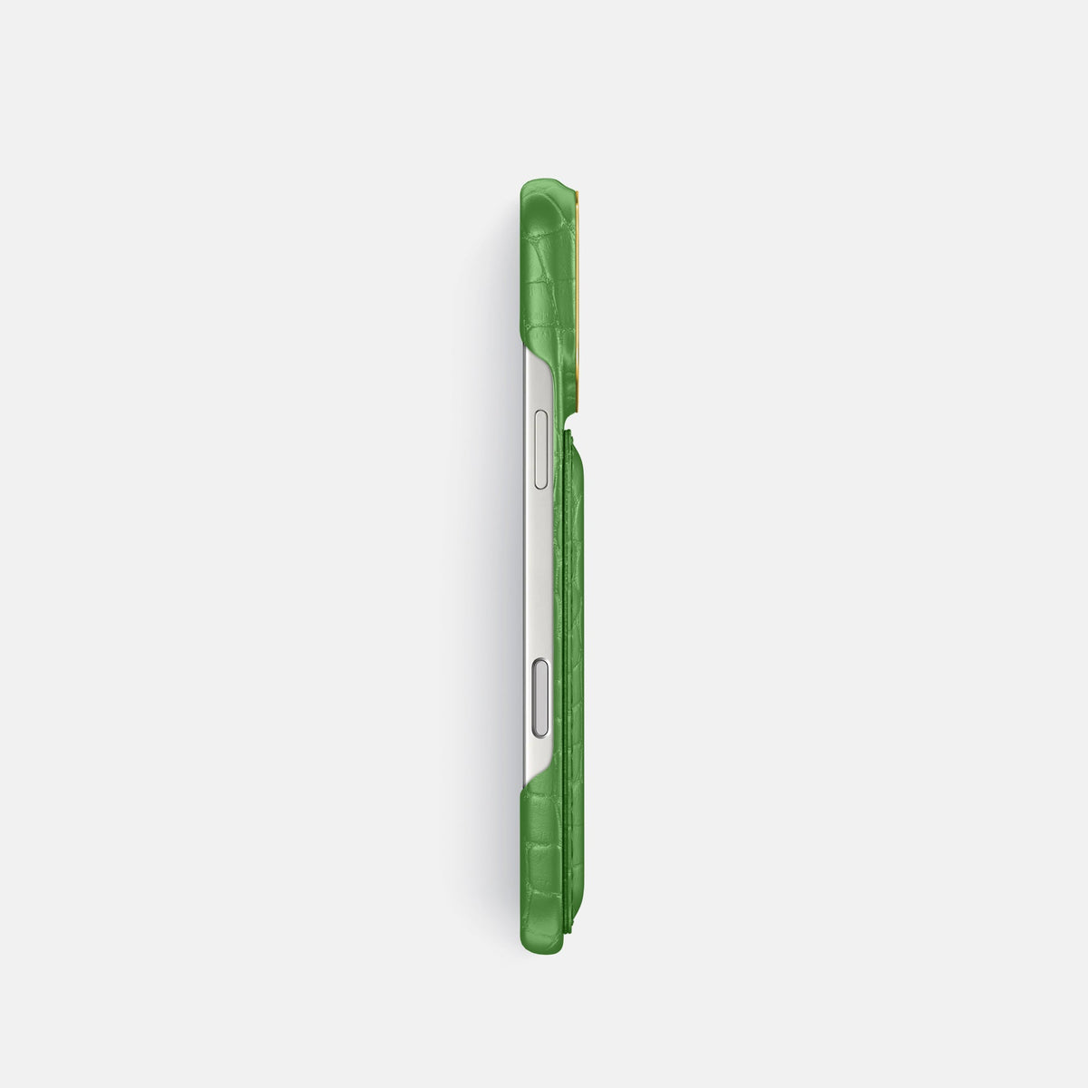Double Card Case For iPhone 18 Pro In Alligator -3 | Apple-Green-Gold