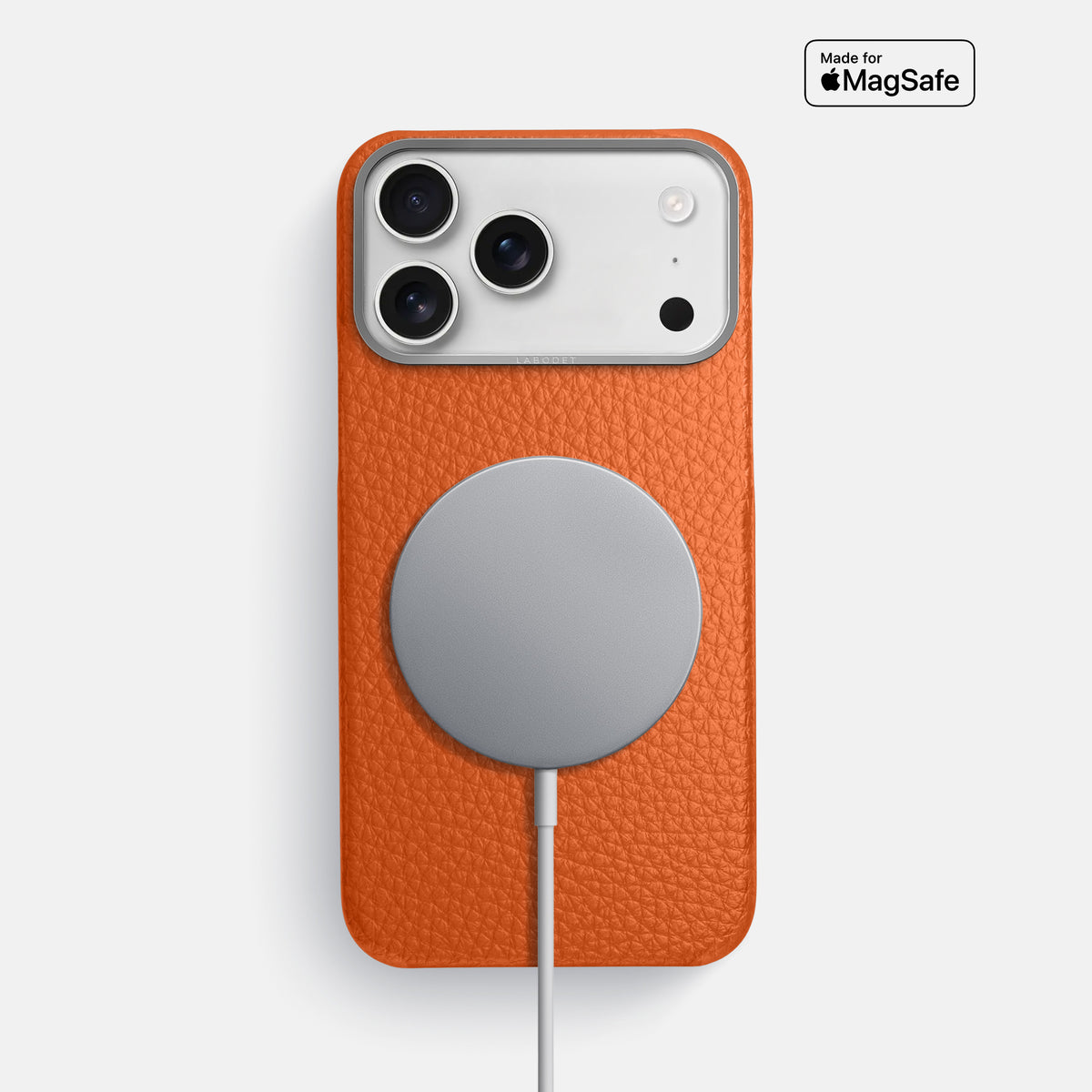 Classic Case For iPhone 17 Pro Max In Calf -5 | Orange-Steel