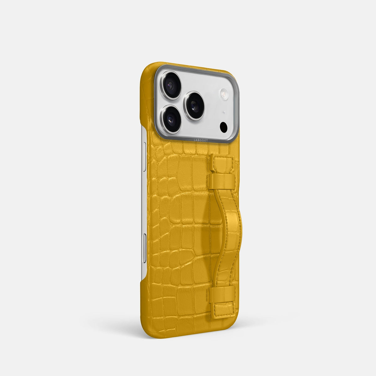 Handle Case For iPhone 18 Pro In Alligator -2 | Yellow-Steel