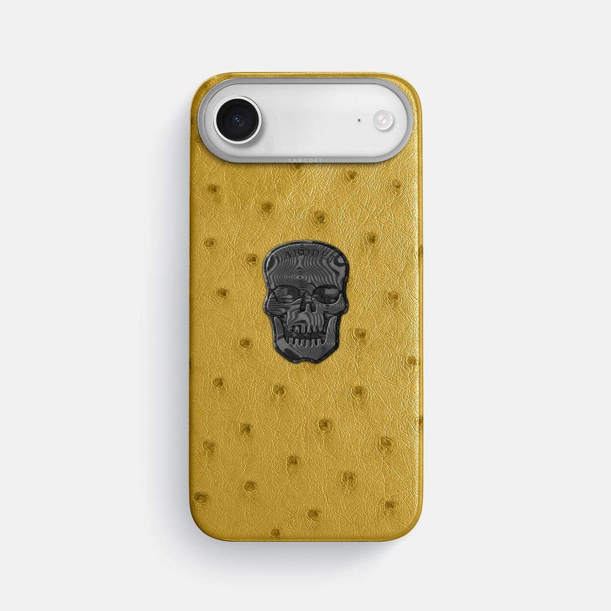 Classic Case With Carbon Skull For iPhone 17 Air In Ostrich -1 | Gold-Steel
