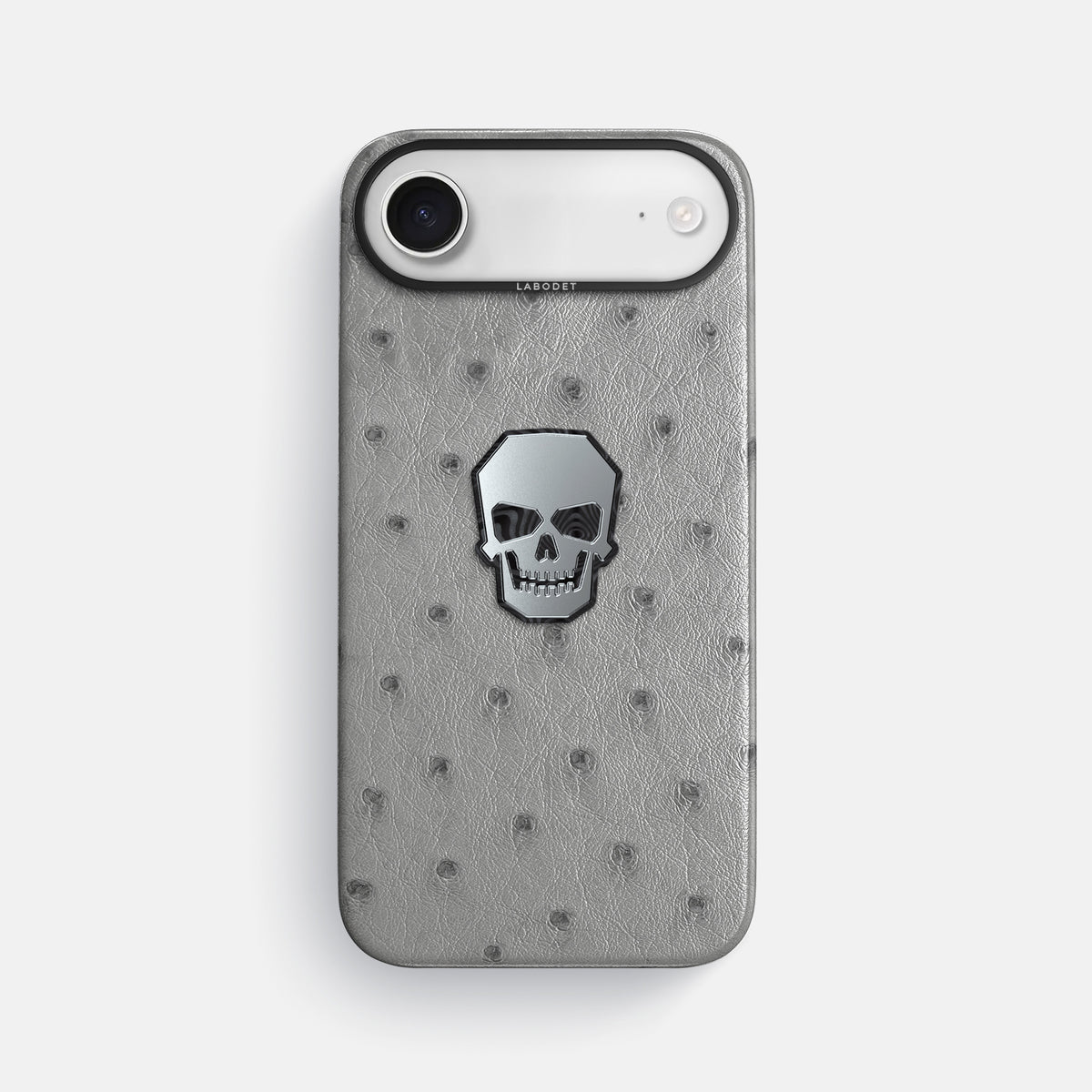 Classic Case With Titanium Skull For iPhone 17 Air In Ostrich -1 | Silver-Black