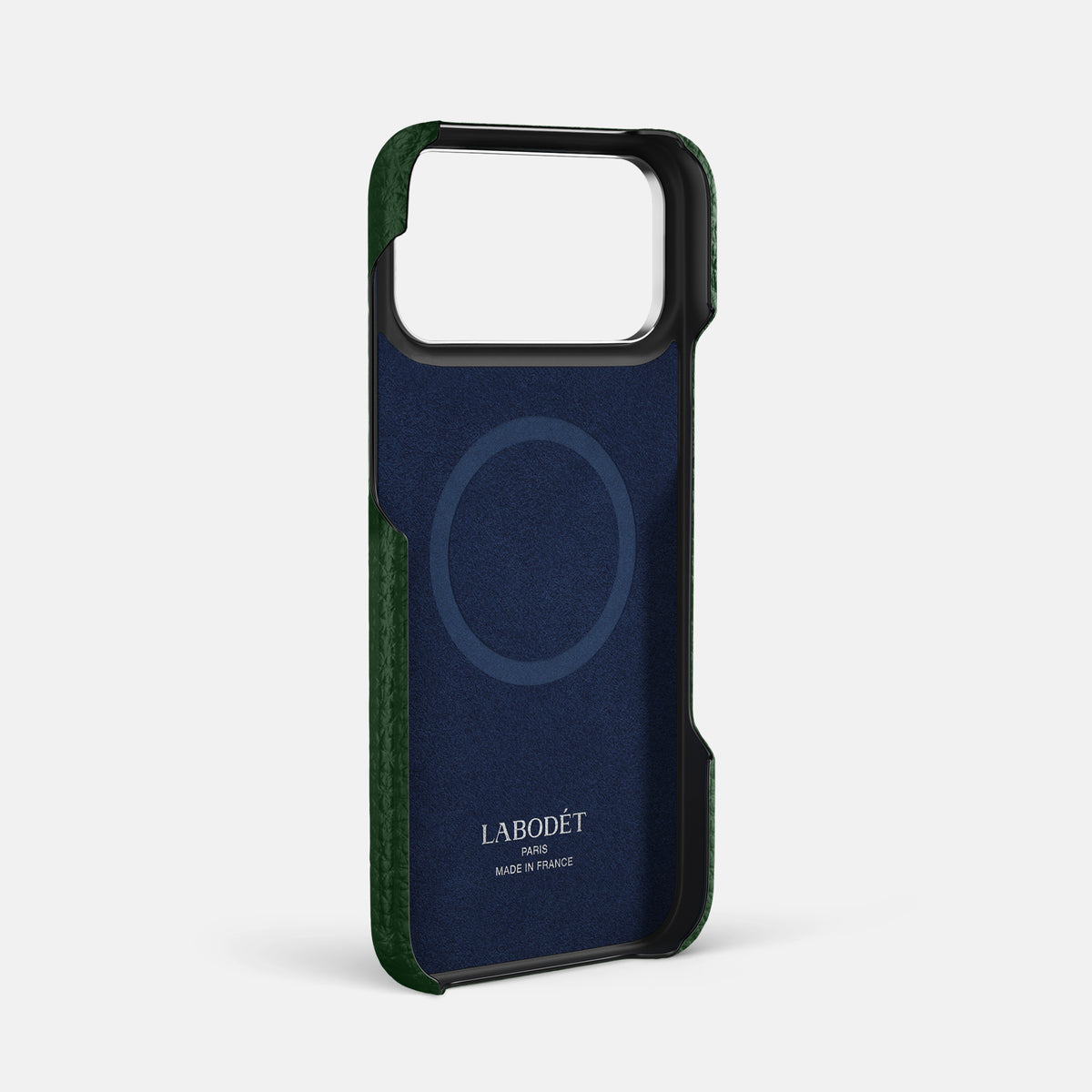 Center Handle For iPhone 17 Pro Max In Calf -3 | Dark-Green-Steel