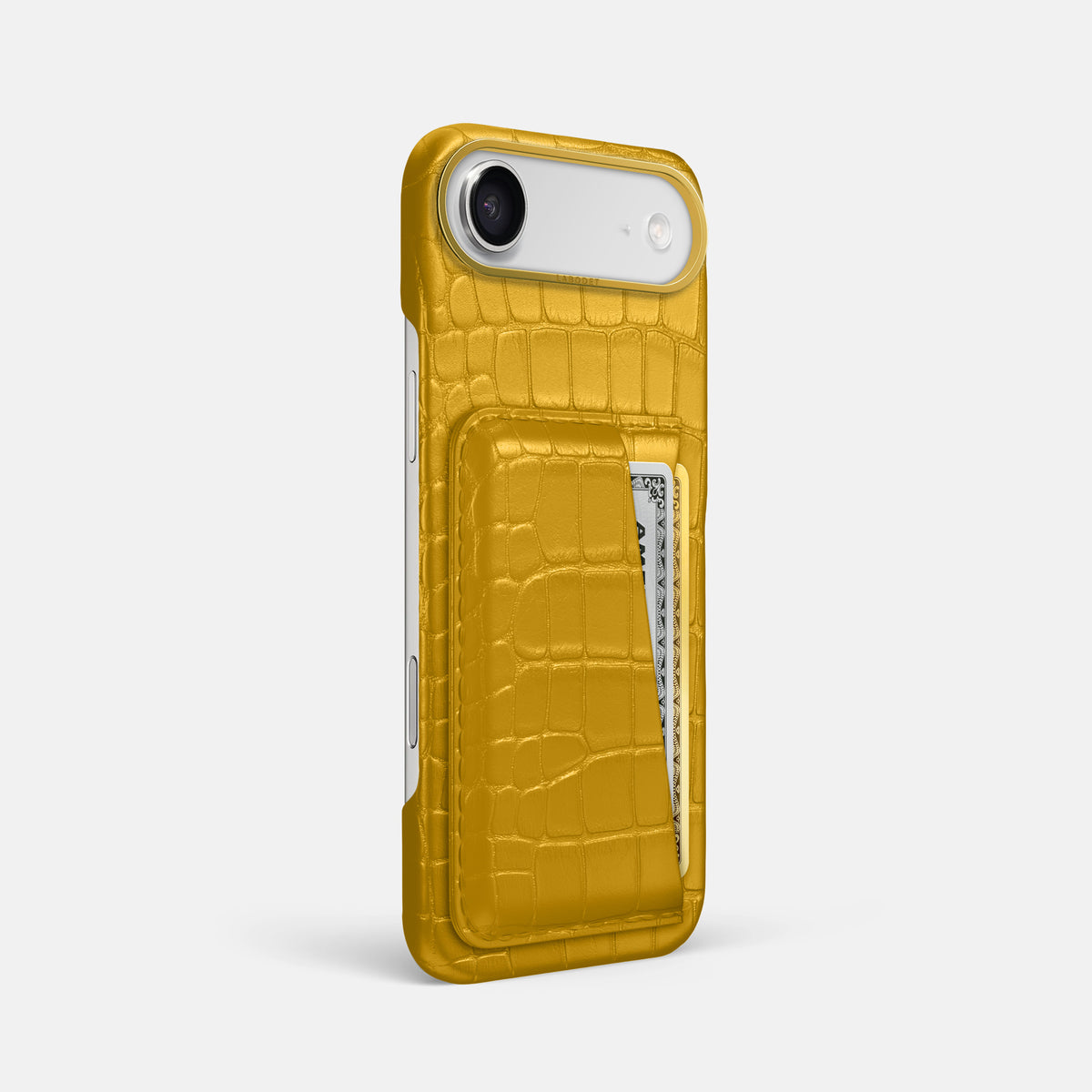 Double Card Case For iPhone 17 Air In Alligator -2 | Yellow-Gold