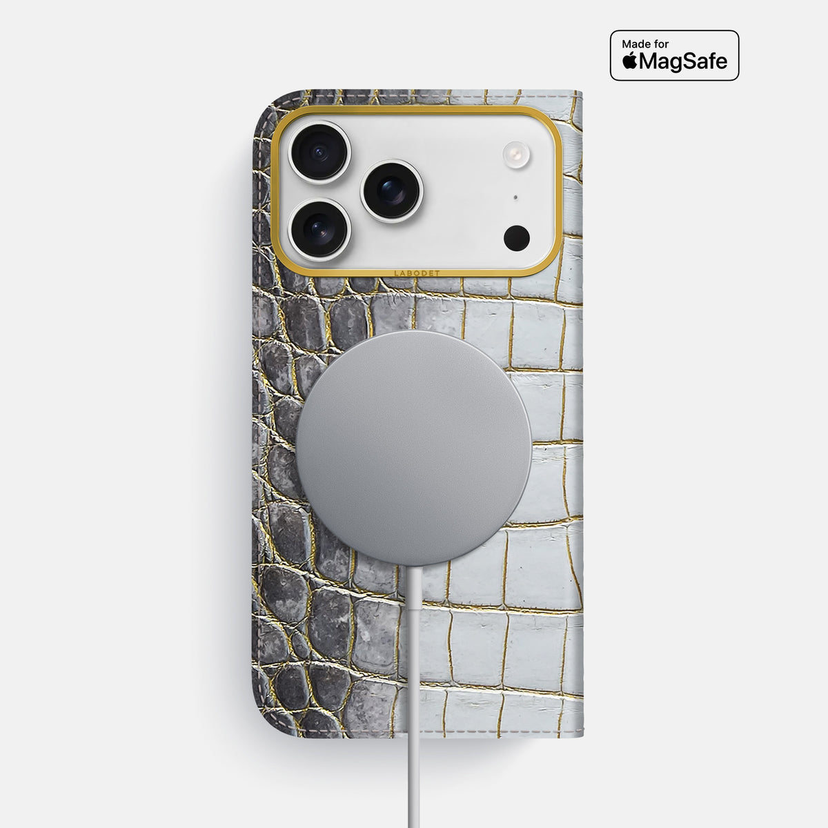 Folio Case For iPhone 17 Pro Max In Himalayan Crocodile -3 | Gold-Gold