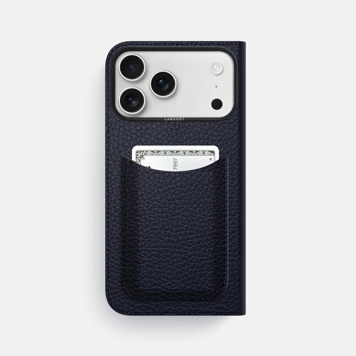 Folio Case with Card For iPhone 17 Pro Max In Calf -3 | Marine-Black