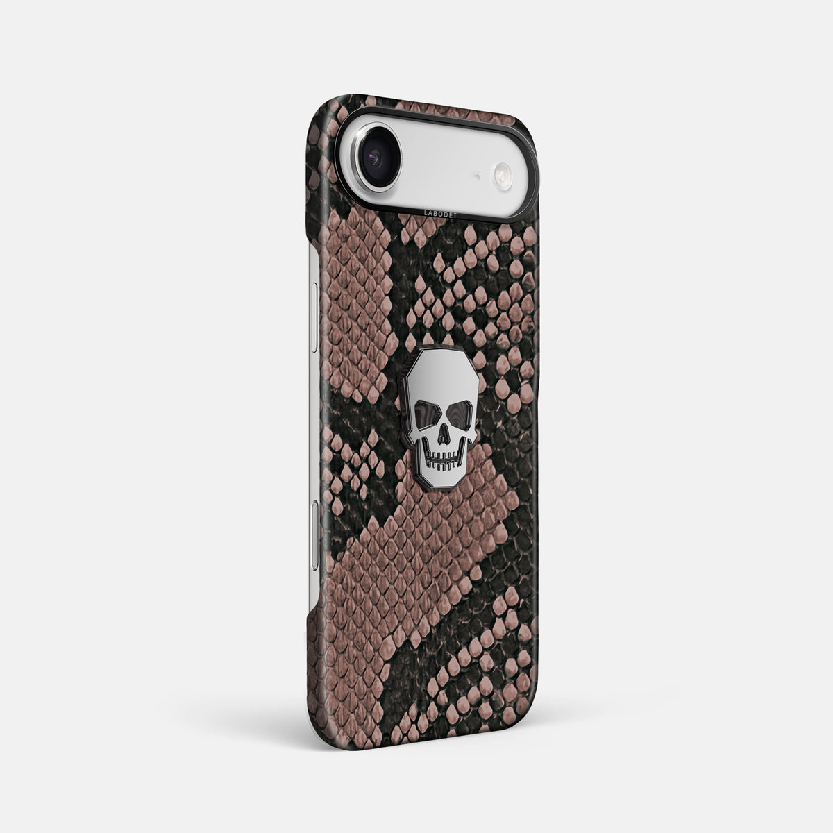 Classic Case With Titanium Skull For iPhone 17 Air In Deluxe Python -2 | Mahogany-Brown-Black