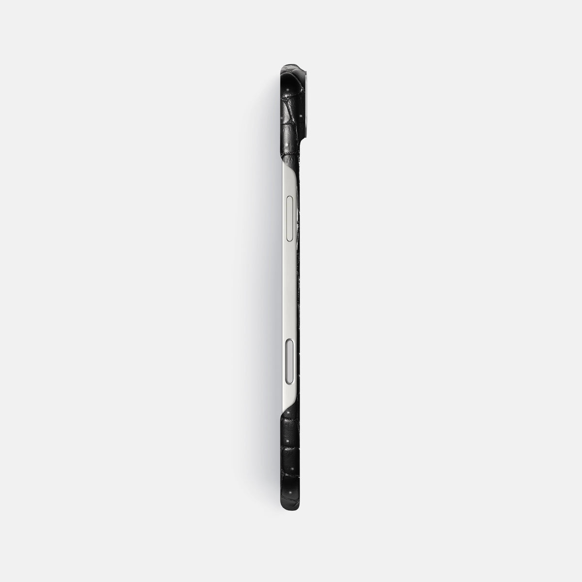 Classic Case For iPhone 17 Air In Porosus Crocodile -3 | Shiny-Black-Steel