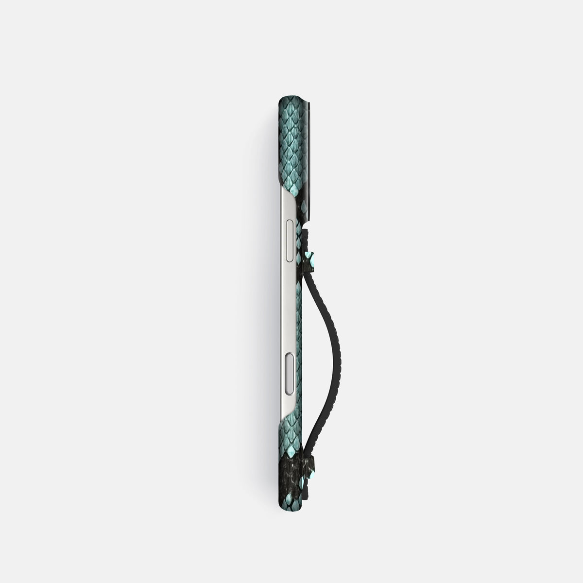 Center Handle For iPhone 17 Pro In Deluxe Python -2 | Blue-Lagoon-Black