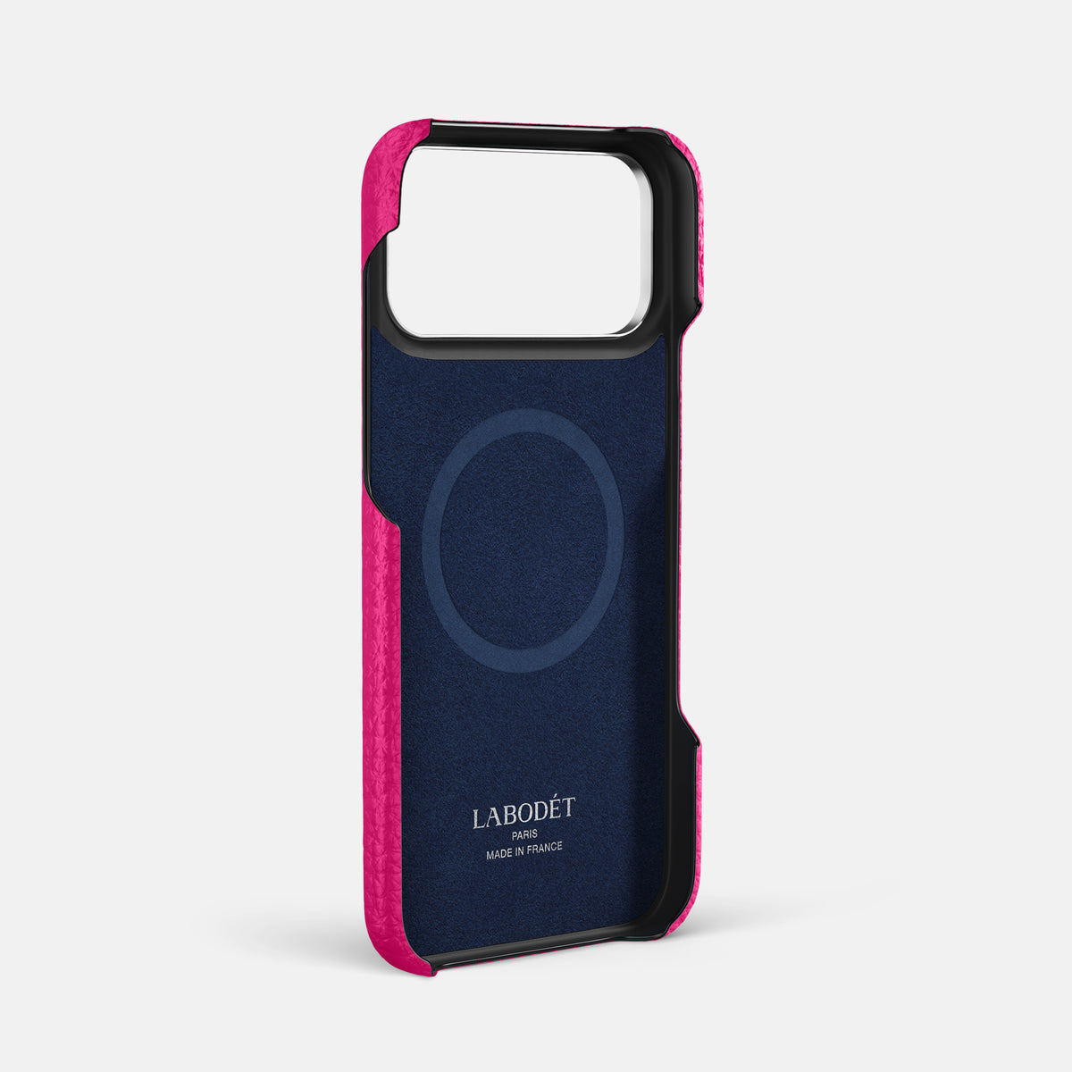 Center Handle For iPhone 17 Pro Max In Calf -3 | Magenta-Steel