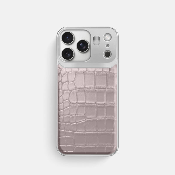 Metal Case For iPhone 17 Pro In Metallic Alligator